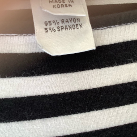 Talbots Petites - Striped Ruffle Short Sleeve - Size Large - Picture 5 of 6